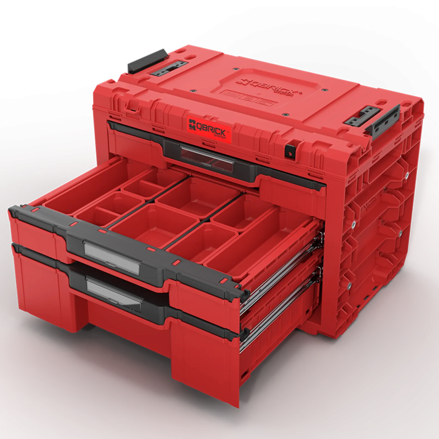 Skrzynka z szufladami Qbrick System PRIME DRAWER 3 TOOLBOX EXPERT RED Ultra HD Custom