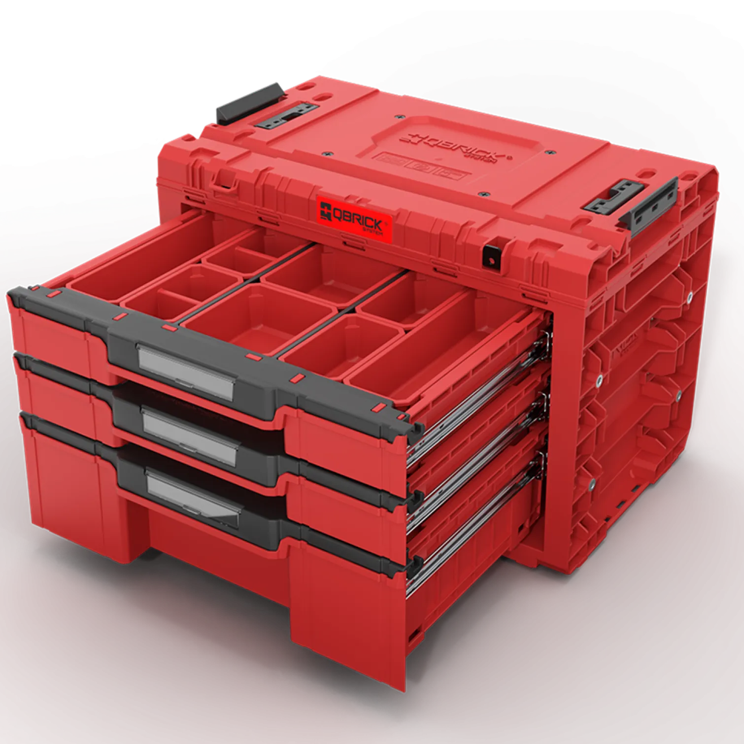 Skrzynka z szufladami Qbrick System PRIME DRAWER 3 TOOLBOX EXPERT RED Ultra HD Custom