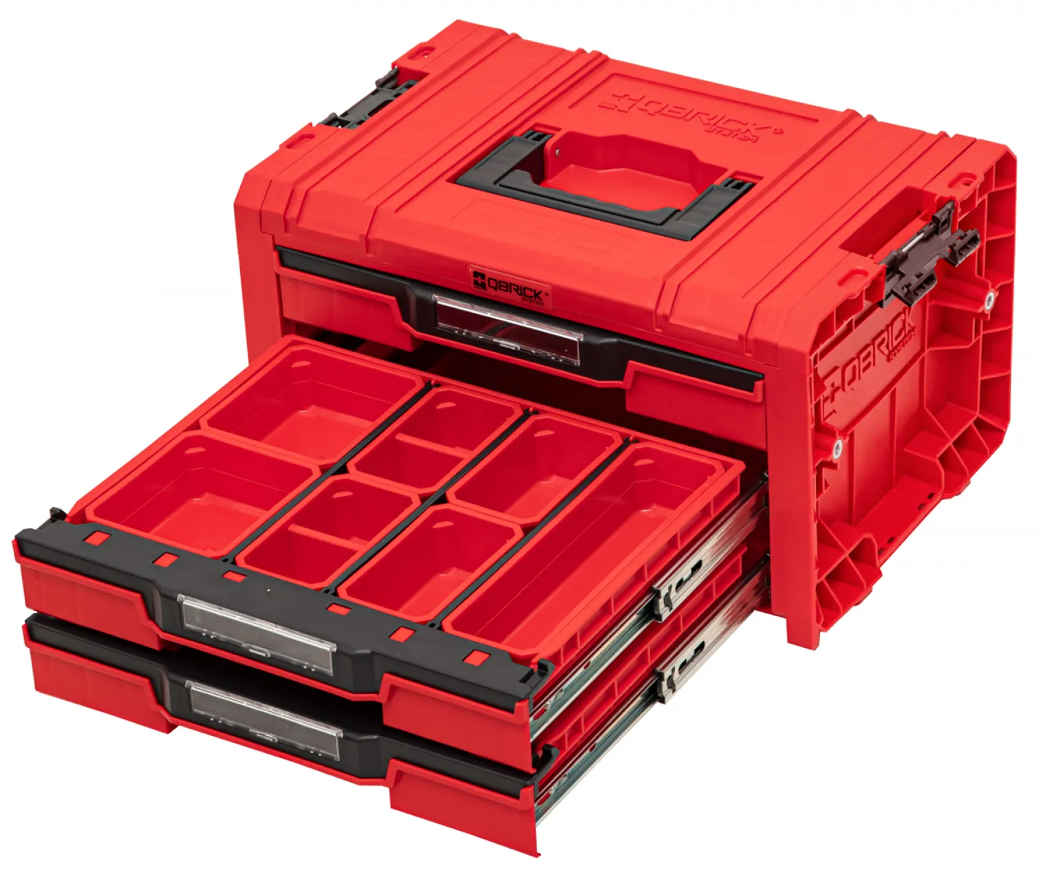 Skrzynka z szufladami Qbrick System PRO 2.0 DRAWER 3 TOOLBOX EXPERT RED Ultra HD Custom