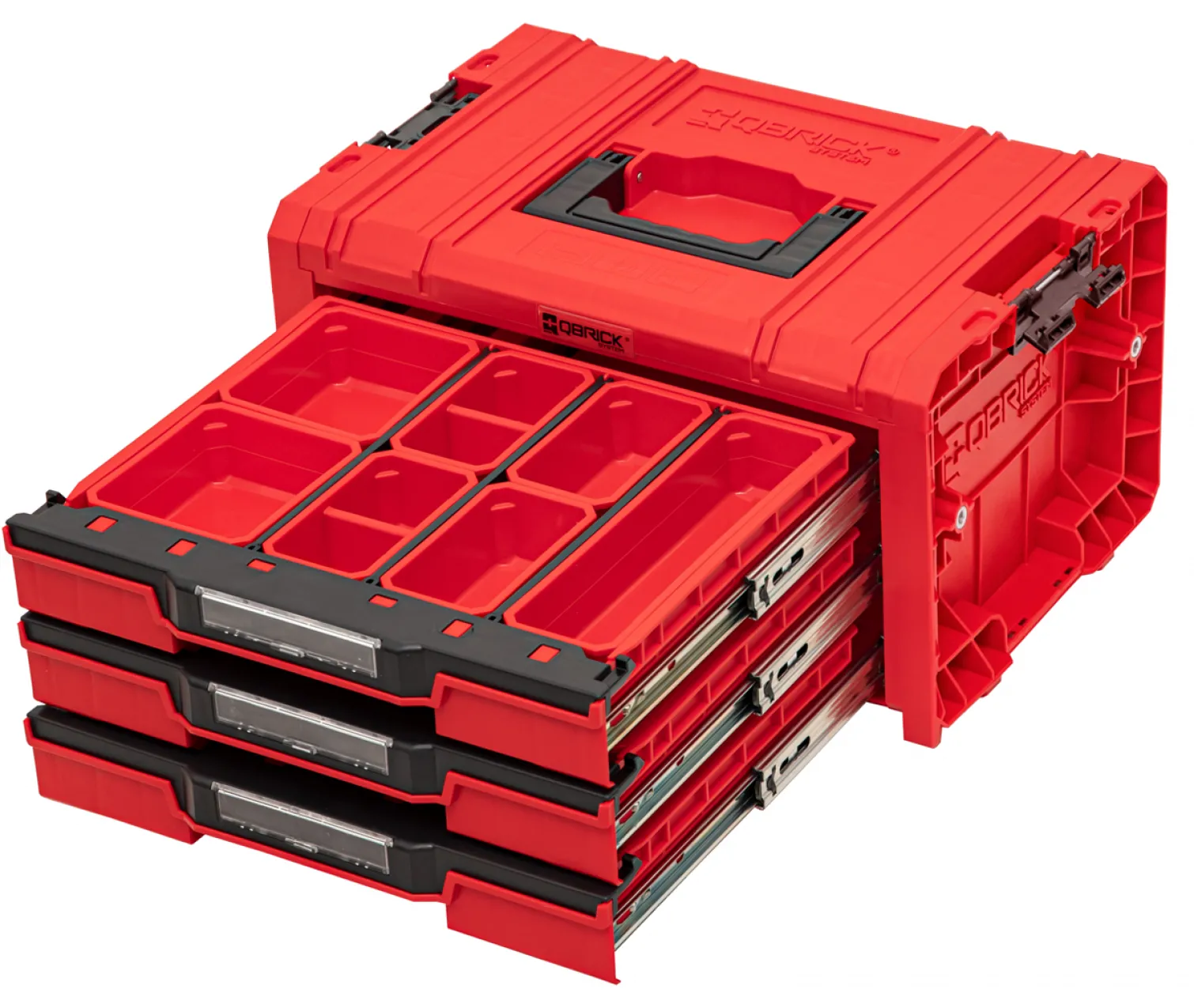 Skrzynka z szufladami Qbrick System PRO 2.0 DRAWER 3 TOOLBOX EXPERT RED Ultra HD Custom