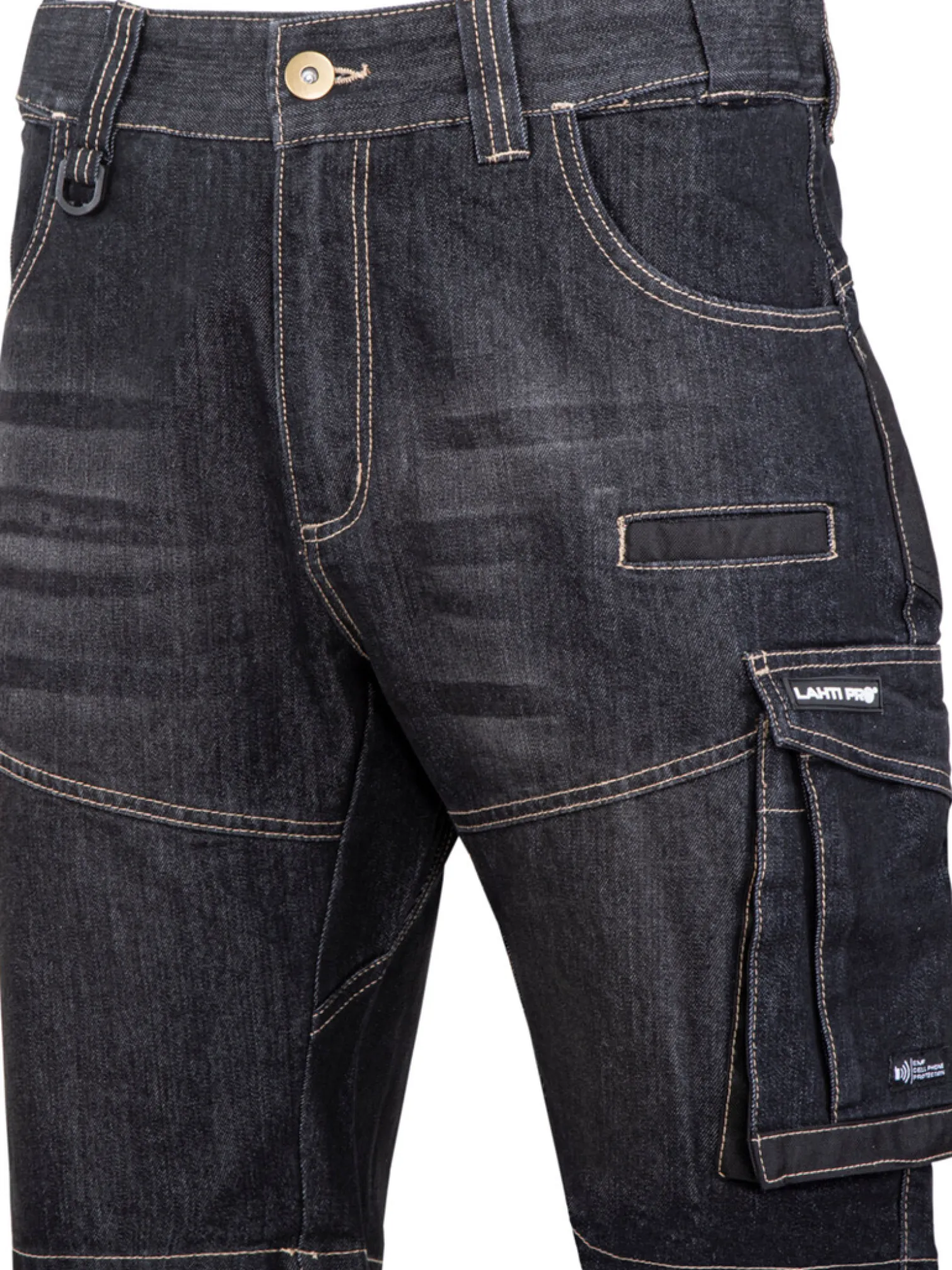 Spodenki wzmocnione jeans czarne 3XL ce Lahti Pro L4070806