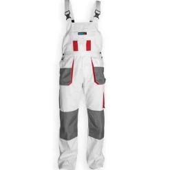Spodnie ogrodniczki XL/56, białe, gramatura 190g/m2 Dedra BH4SO-XL