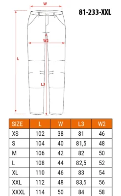 Spodnie robocze DENIM, czarne XXL Neo 81-233-XXL
