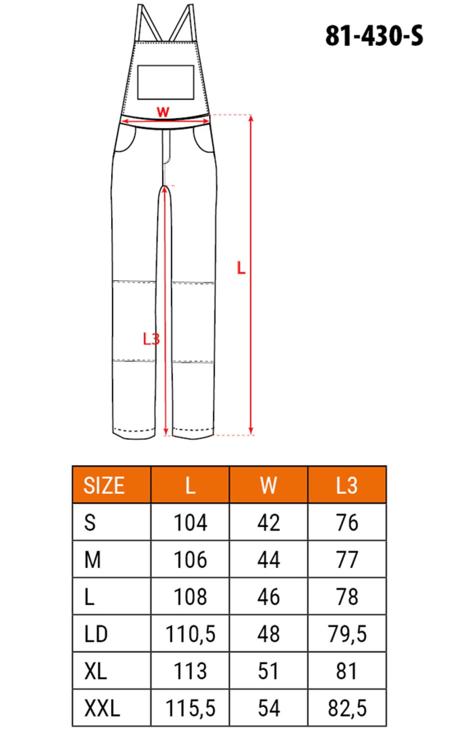 Spodnie robocze na szelkach S/48 Neo 81-430-S