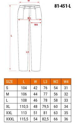 Spodnie robocze, rozmiar L Neo 81-451-L
