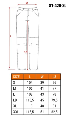 Spodnie robocze XL/56 Neo 81-420-XL