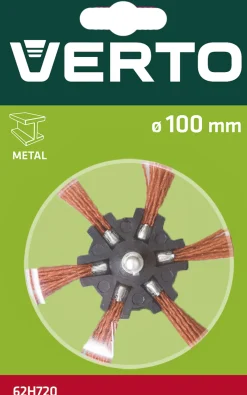 Szczotka ścierna miotełkowa z trzpieniem 100mm Verto 62H720