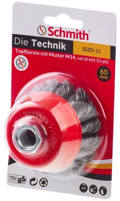 Szczotka doczołowa z nakrętką m14 drut skr 80mm Schmith SSZD-12