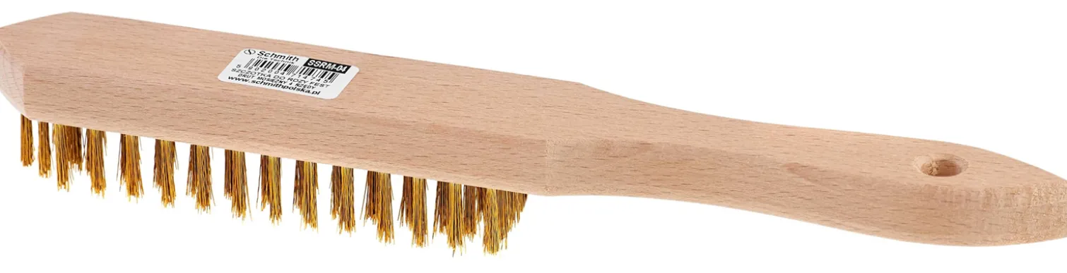 Szczotka do rdzy drut mosiężny 3 rzędy Schmith SSRM-03