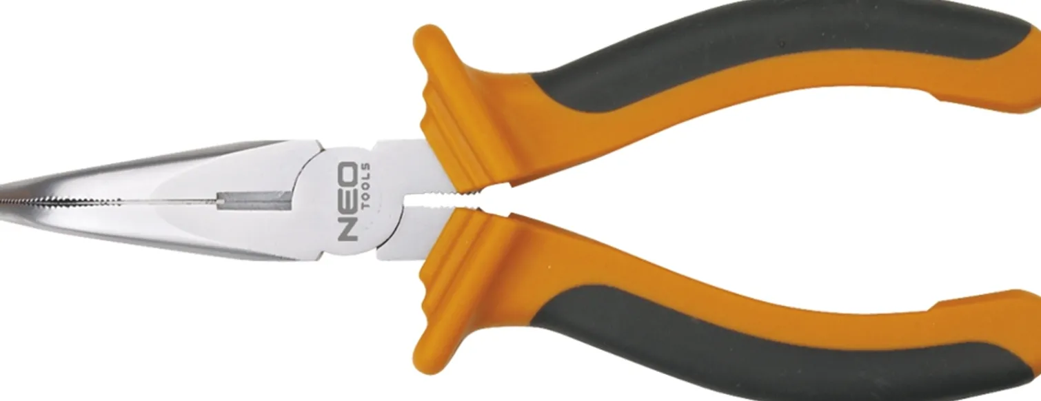 Szczypce wydłużone wygięte 200mm Neo 01-016