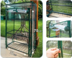 Szklarnia 46 x 24 x 80 cm, folia PVC, metalowa konstrukcja Neo 15-910