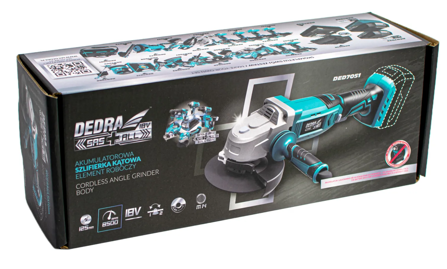 Szlifierka kątowa Dedra SAS+ ALL 18V DED7051