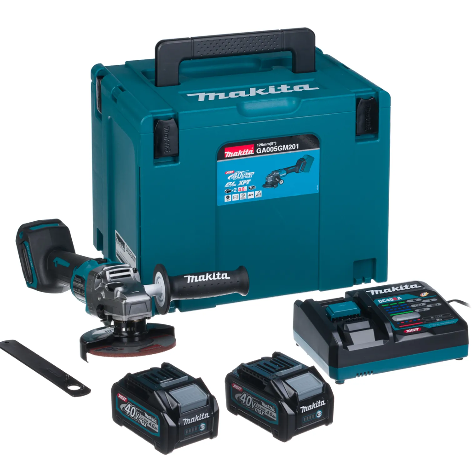Szlifierka kątowa Makita XGT GA005GM201 2x4,0Ah MAKPAC 3