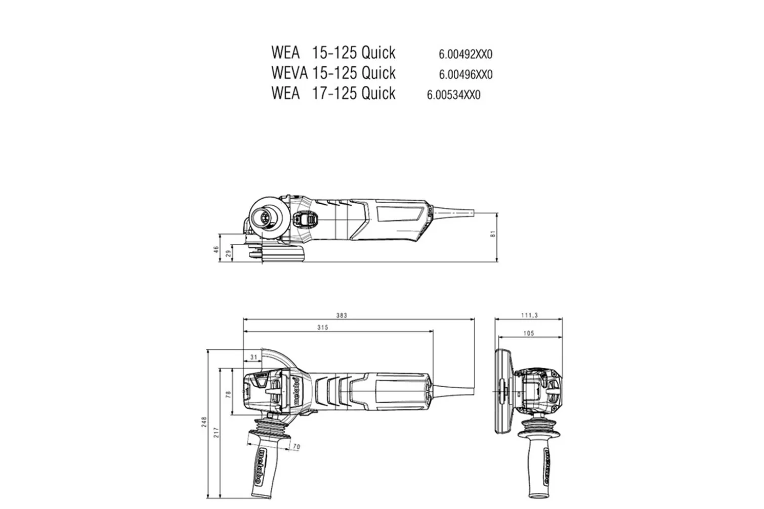 Szlifierka kątowa Metabo WE 17-125 Quick