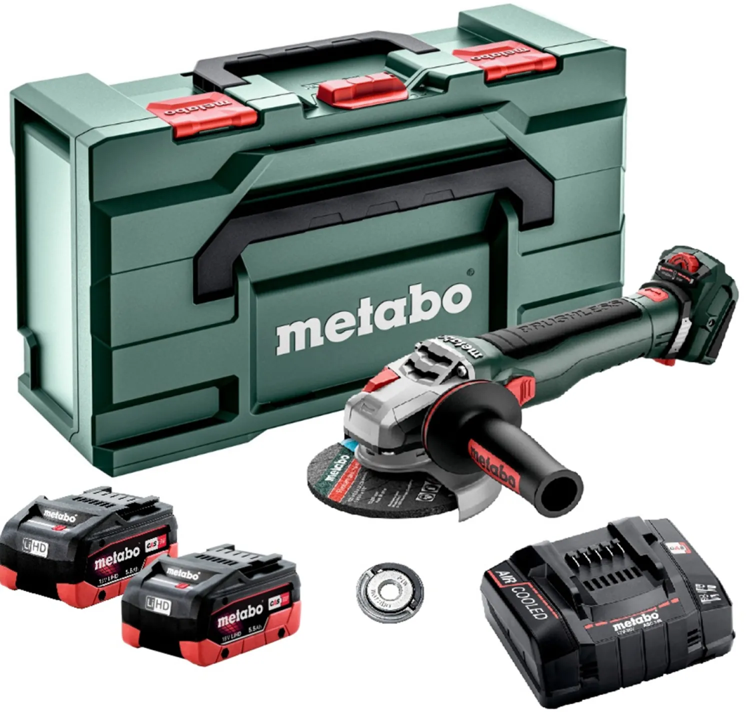 Szlifierka kątowa Metabo WVB 18 LT BL 11-125 Quick 2x5.5Ah