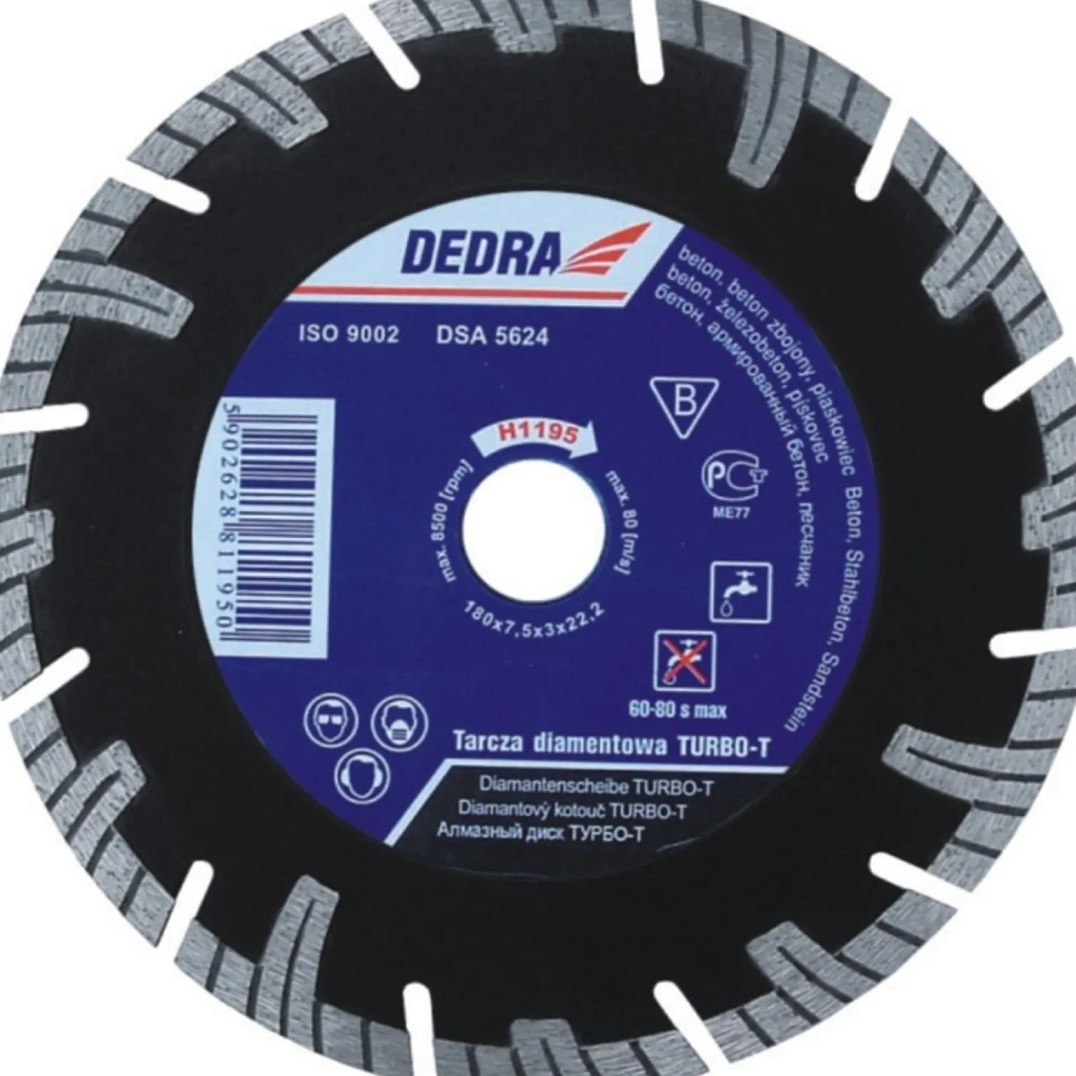Tarcza diamentowa Turbo-T 115x22,2mm Dedra H1192