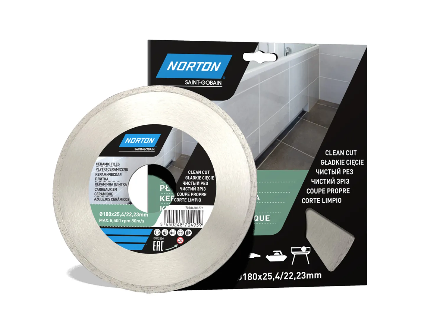 Tarcza diamentowa 180x25.4/22.23mm Norton CEE DIY Ceram Tiles