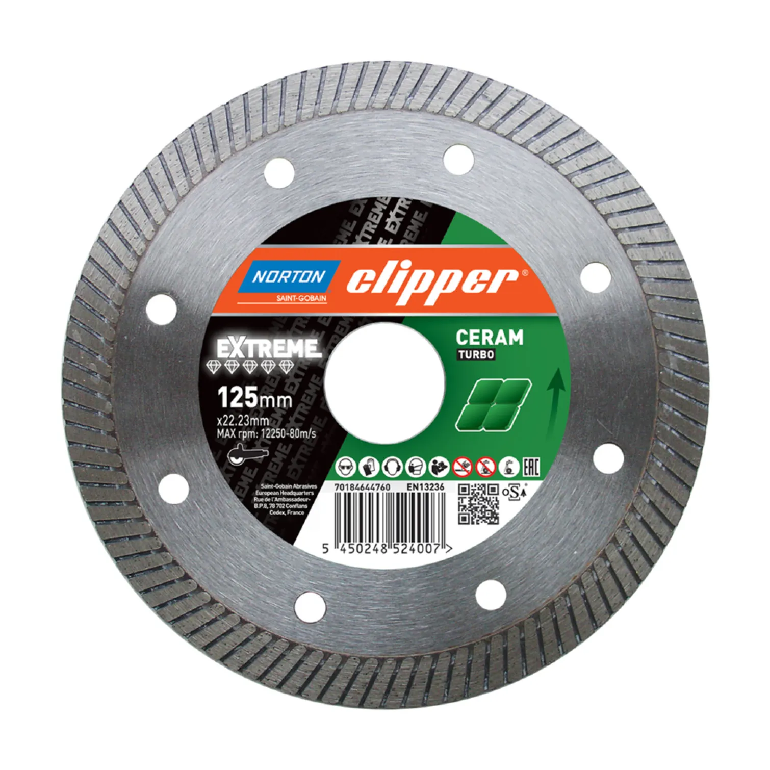 Tarcza diamentowa 125x22,23mm Norton Extreme Ceramic Turbo
