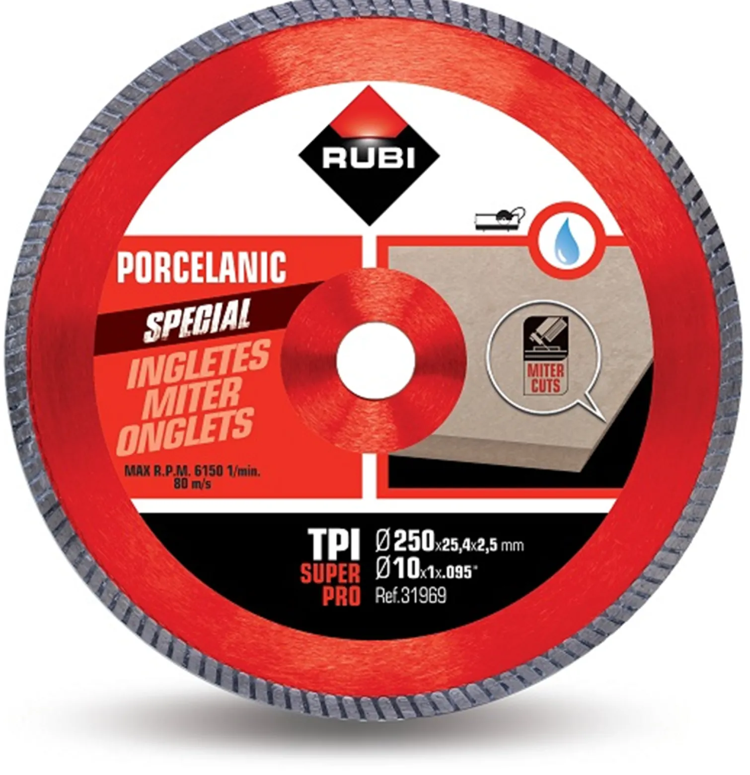 Tarcza diamentowa 250x25,4mm Rubi TPI 250 SUPERPRO