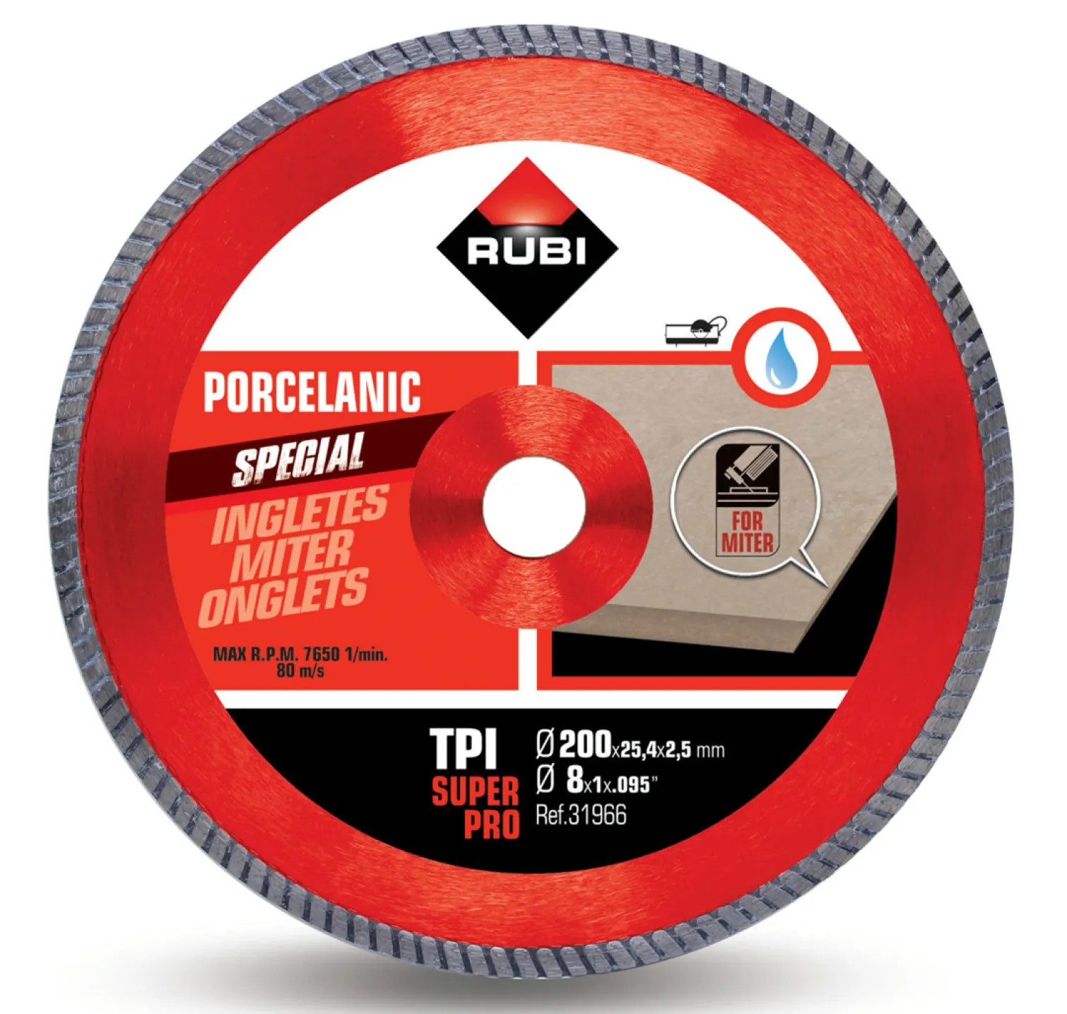 Tarcza diamentowa 200x25,4mm Rubi TPI 200 SUPERPRO