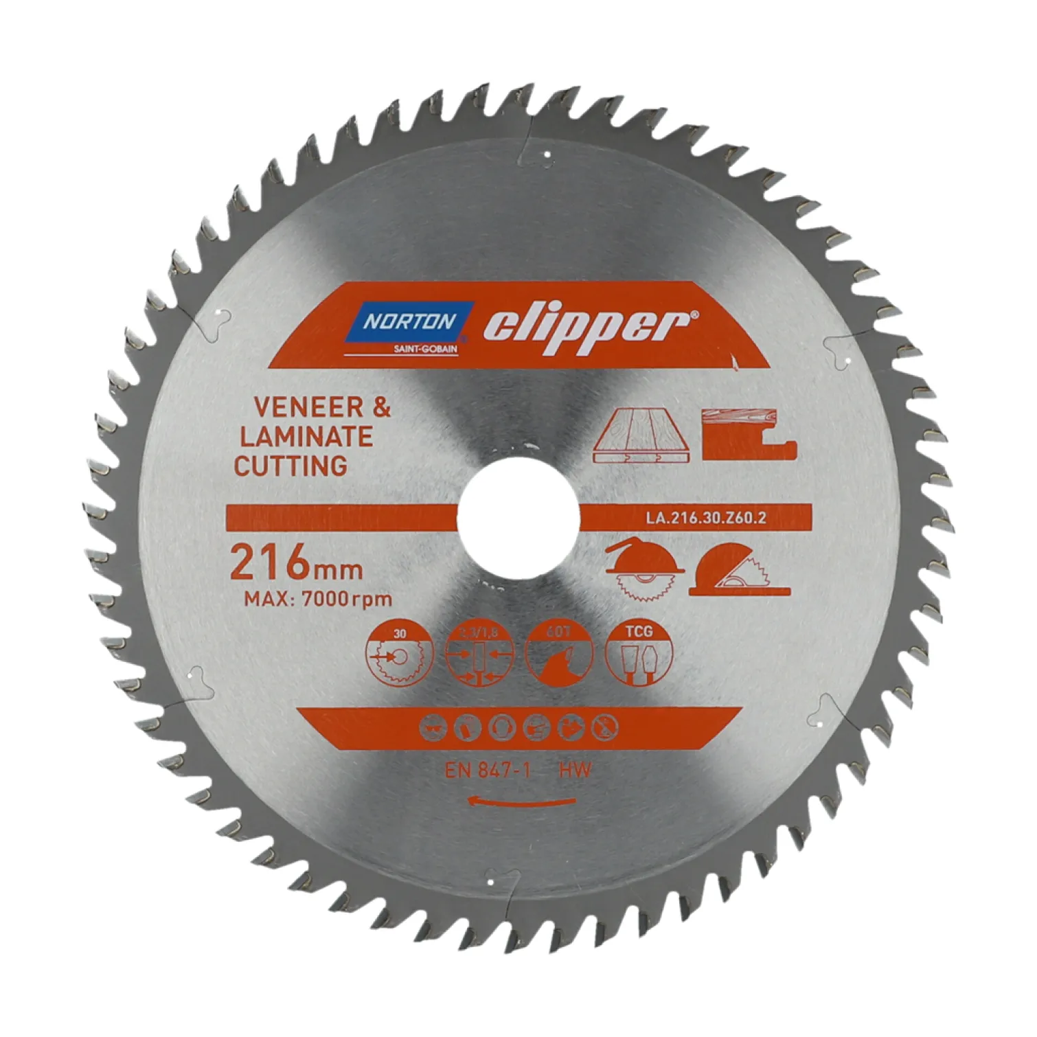 Tarcza pilarska widiowa 216x30mm Norton LA.216.30.Z60.2