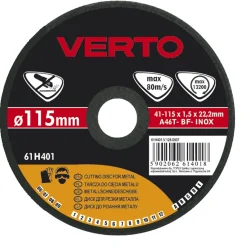 Tarcza tnąca do metalu 115x1.5x22.2mm Verto 61H401