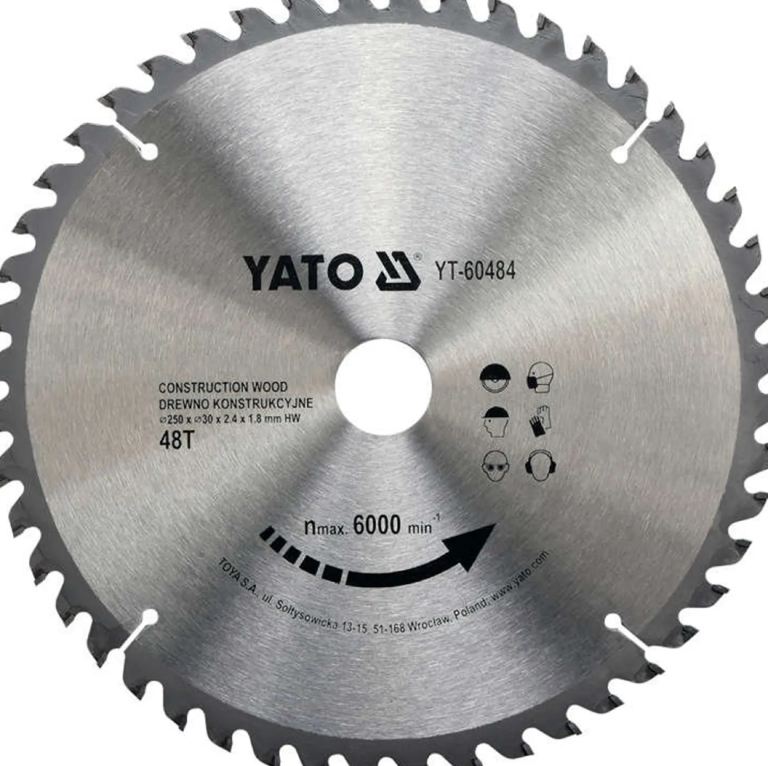Tarcza widiowa do drewna 250x30mm Yato YT-60484