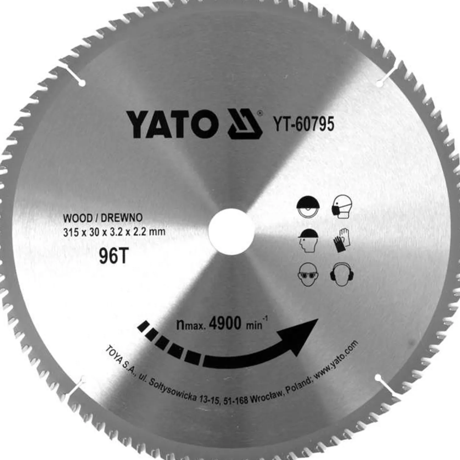 Tarcza widiowa do drewna 315x30mm Yato YT-60795
