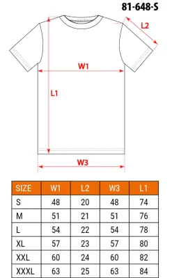 T-shirt czerwony, rozmiar S Neo 81-648-S