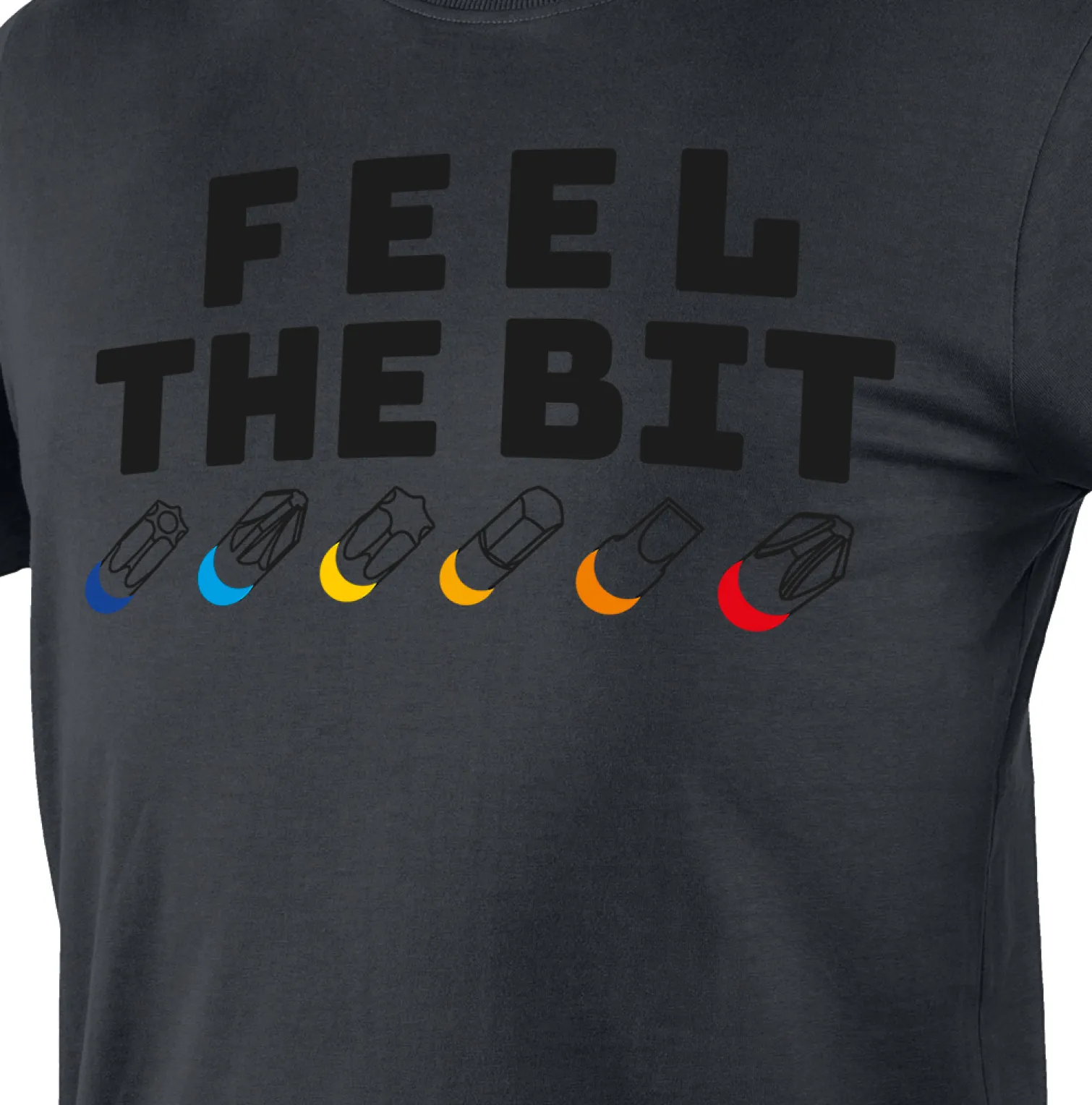 T-shirt z nadrukiem, FEEL THE BIT, rozmiar M Neo 81-641-M