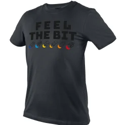 T-shirt z nadrukiem, FEEL THE BIT, rozmiar XXL Neo 81-641-XXL