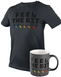 T-shirt z nadrukiem, FEEL THE BIT, rozmiar XXL Neo 81-641-XXL