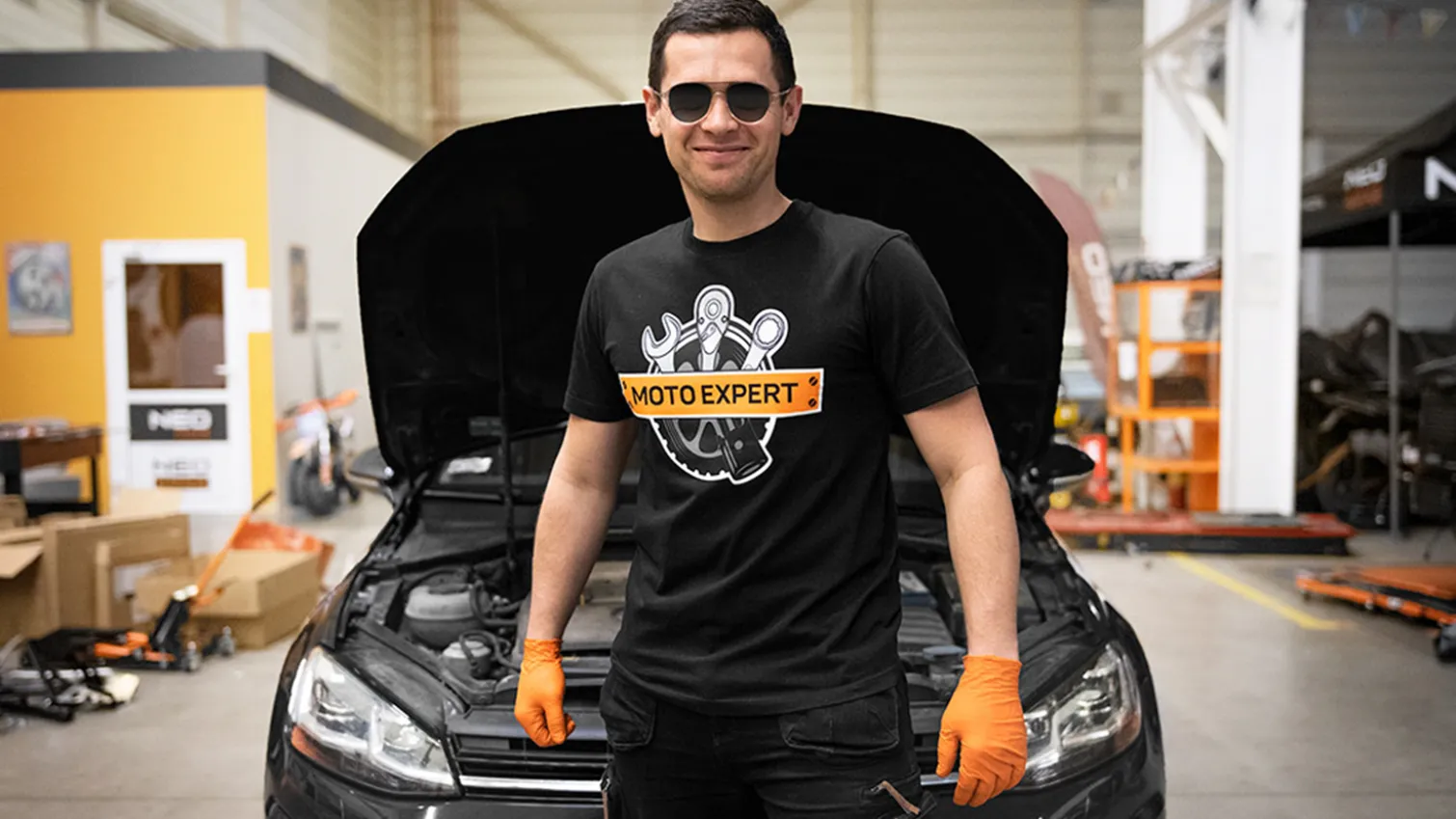T-shirt z nadrukiem, MOTO Expert, rozmiar M Neo 81-643-M