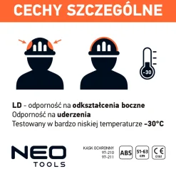 Żółty hełm przemysłowy do pracy na wysokościach Neo 97-210
