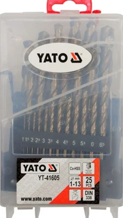 Wiertła do metalu CO-HSS 25szt. Yato YT-41605