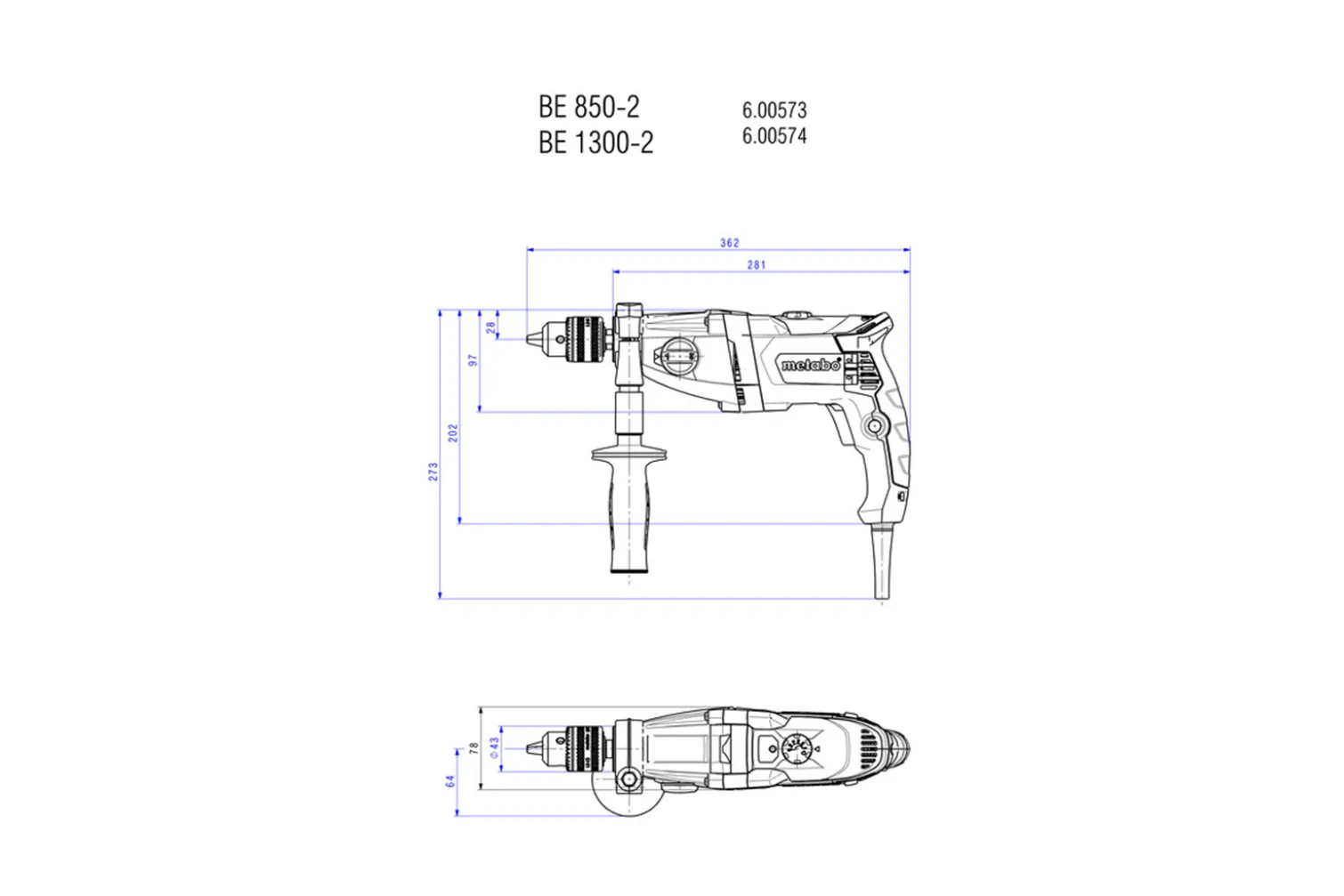 Wiertarka bezudarowa Metabo BE 850-2