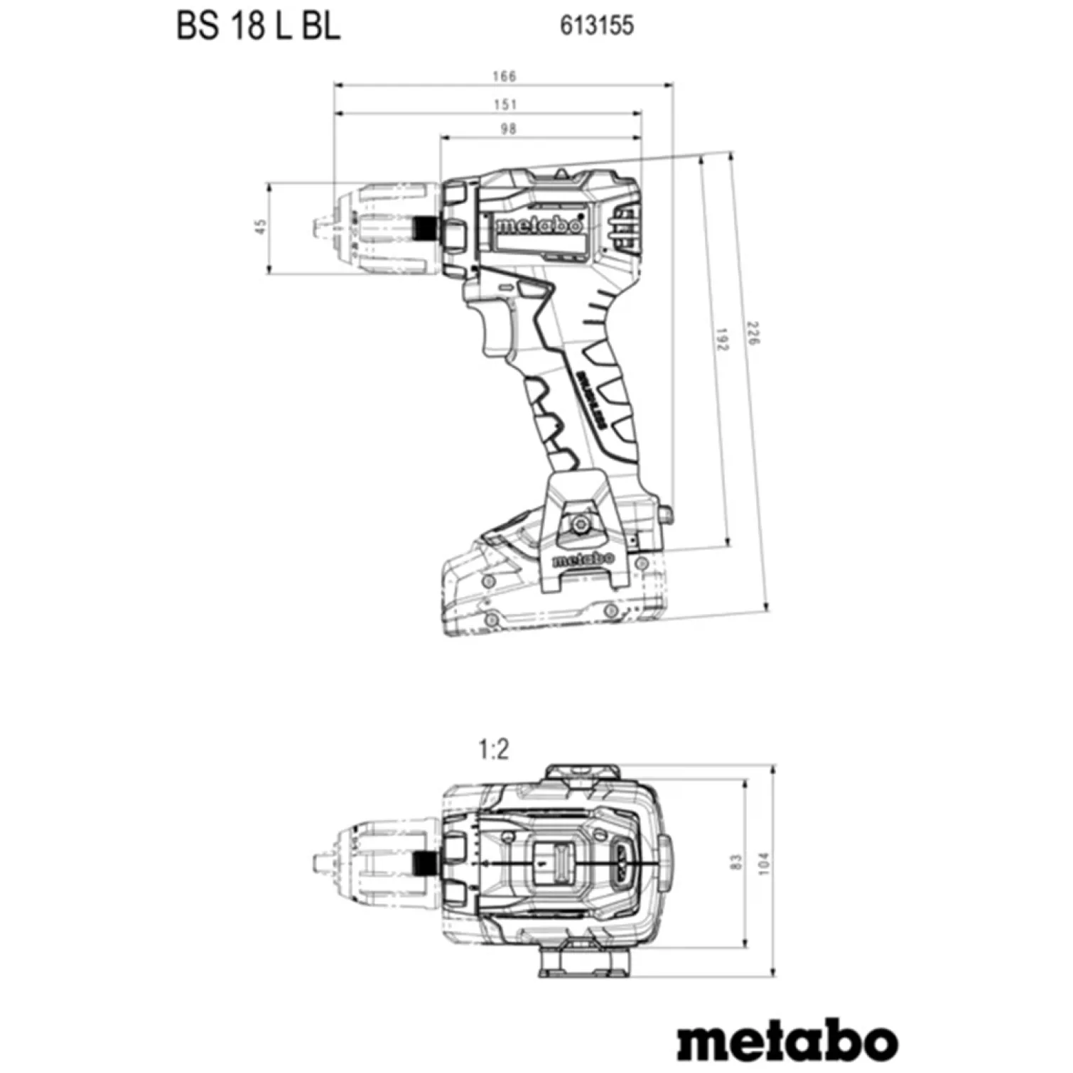 Wiertarko-wkrętarka Metabo BS 18 L BL 2x2.0Ah