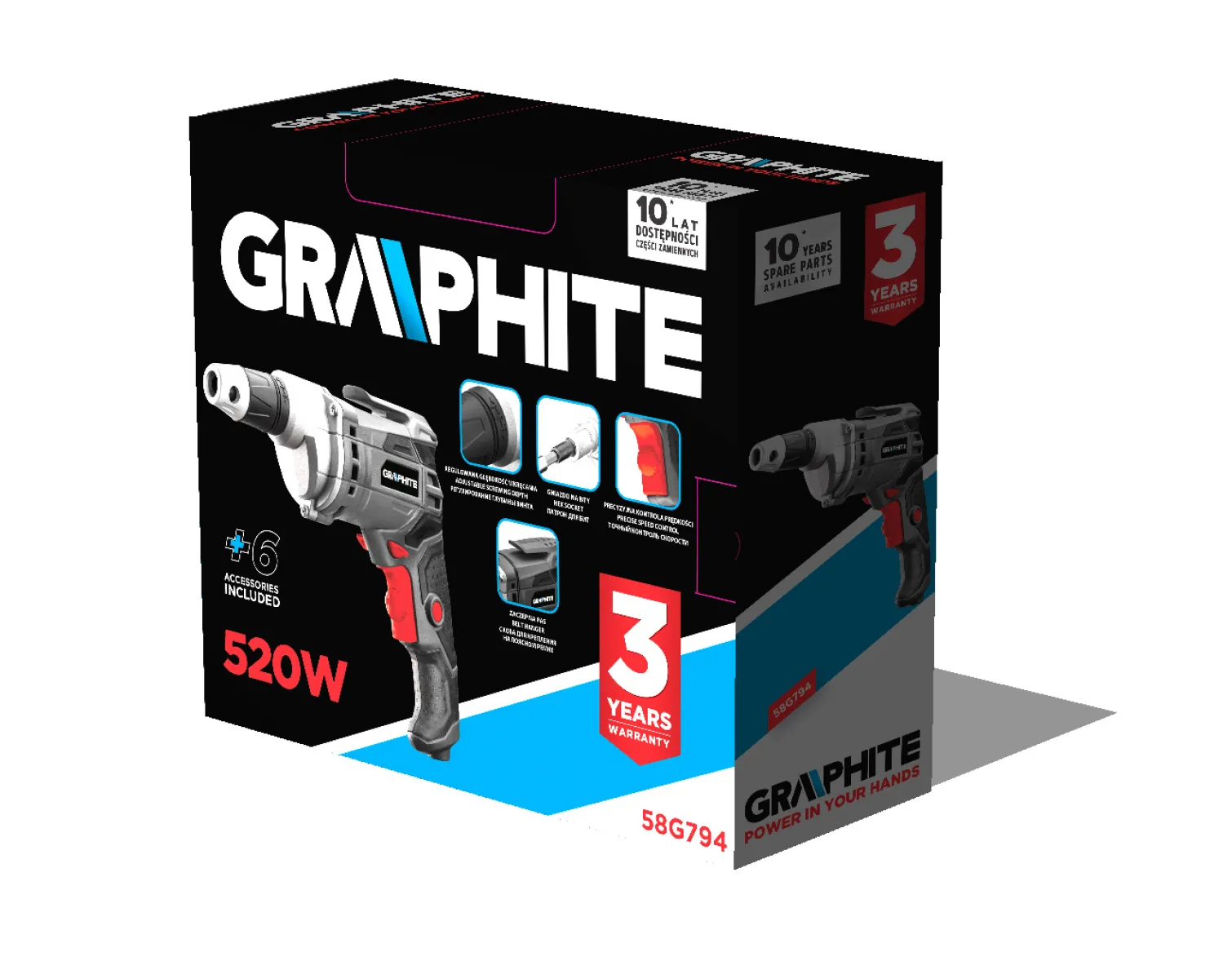 Wiertarko-wkrętarka sieciowa Graphite 58G794