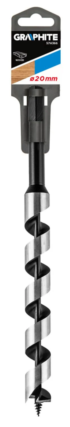 Wiertło do drewna spiralne, 20x250mm Graphite 57H366