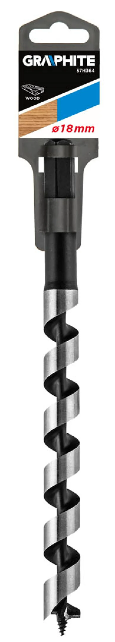 Wiertło do drewna spiralne, 18x250mm Graphite 57H364