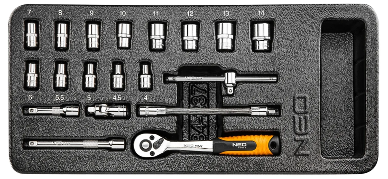 Wkładka do szafki z nasadkami 1/4" Neo 84-237