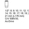 Wkładka do szuflady nasadki długie 1/2" 14 części Yato YT-5539