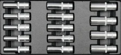 Wkładka do szuflady nasadki długie 1/2" 14 części Yato YT-5539