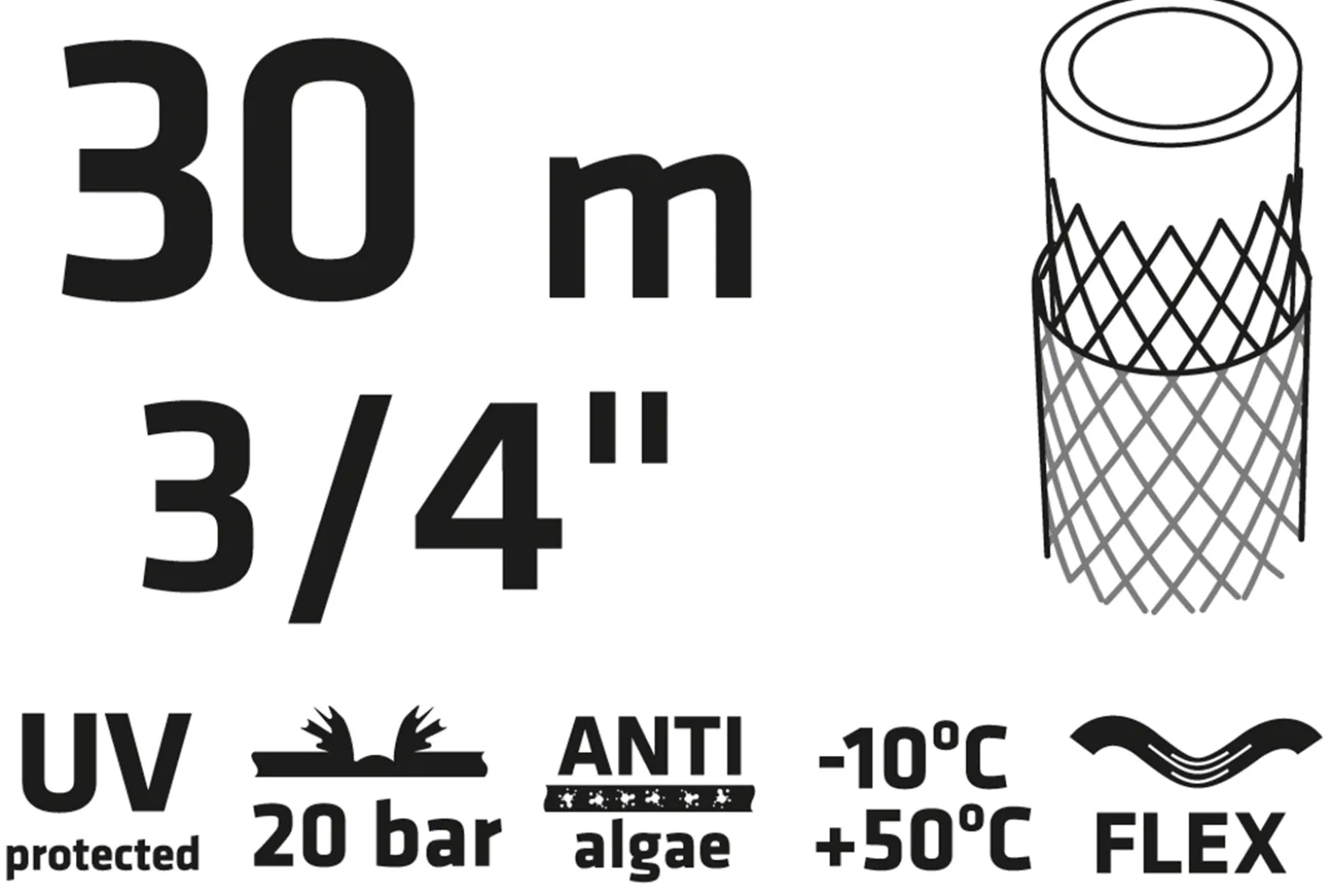 Wąż ogrodowy 30 m, 3/4"ECONOMIC, zielony Verto 15G804