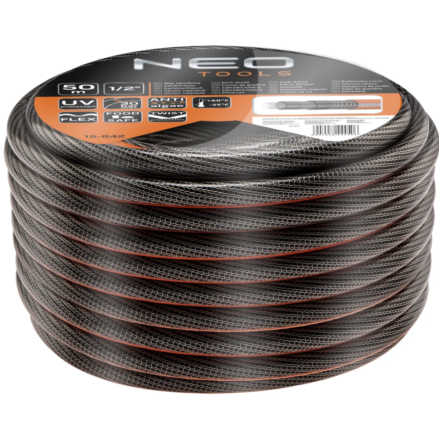 Wąż ogrodowy 1/2" 50m Neo PROFESSIONAL 15-842