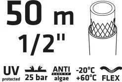 Wąż ogrodowy 50 m, 1/2"PROFESSIONAL Verto 15G822