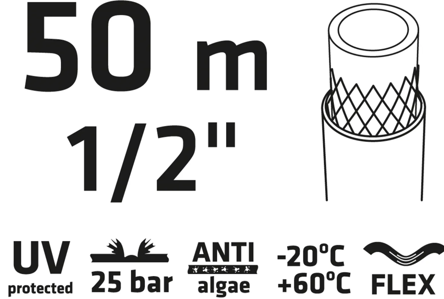 Wąż ogrodowy 50 m, 1/2"PROFESSIONAL Verto 15G822