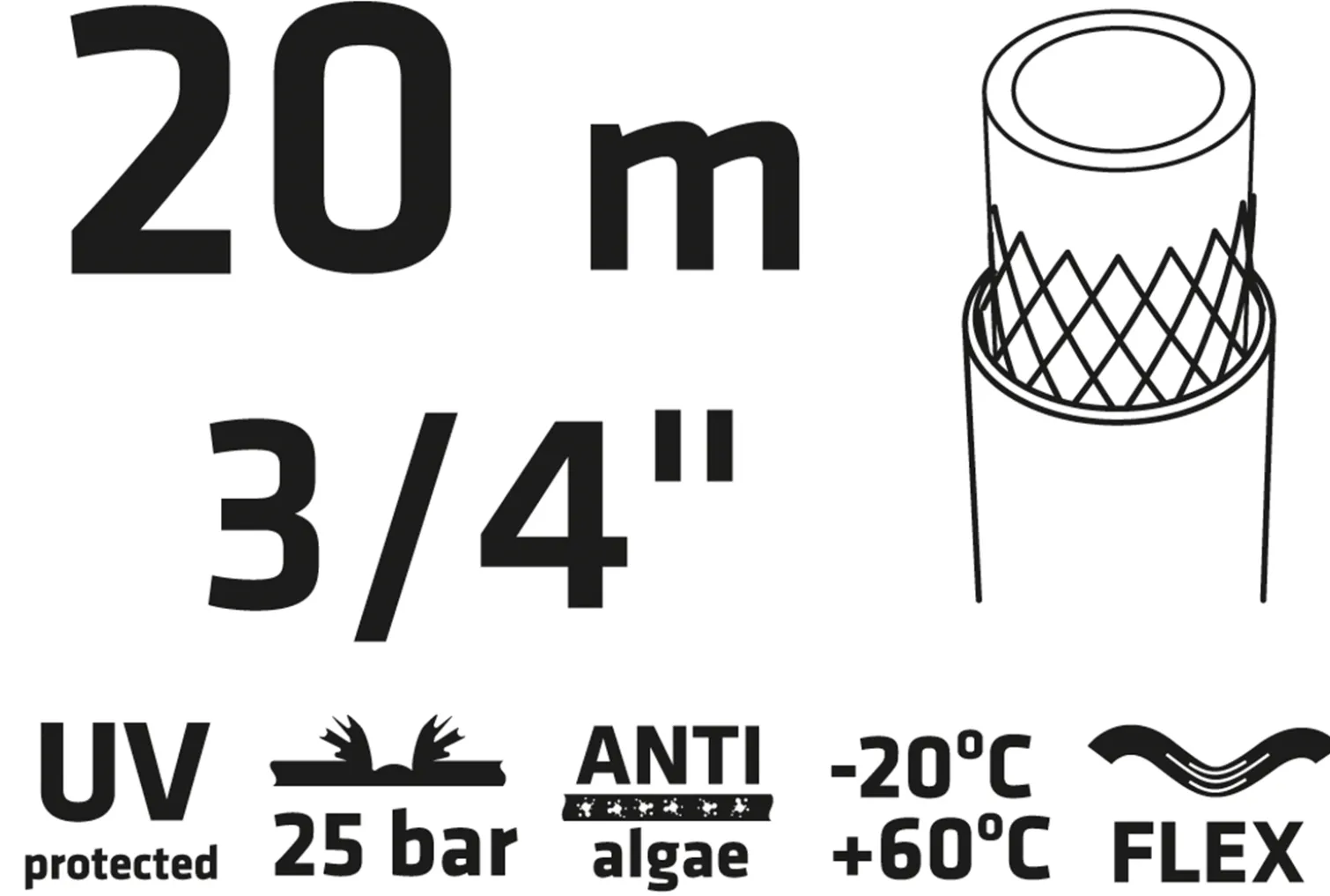 Wąż ogrodowy 20 m, 3/4"PROFESSIONAL Verto 15G823