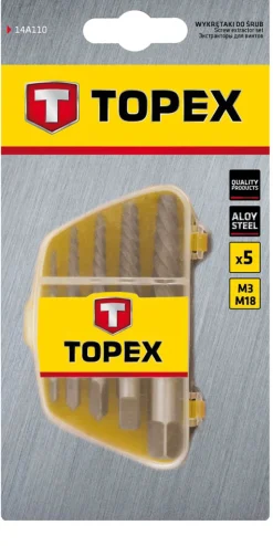 Wykrętaki do śrub, zestaw 5szt Topex 14A110