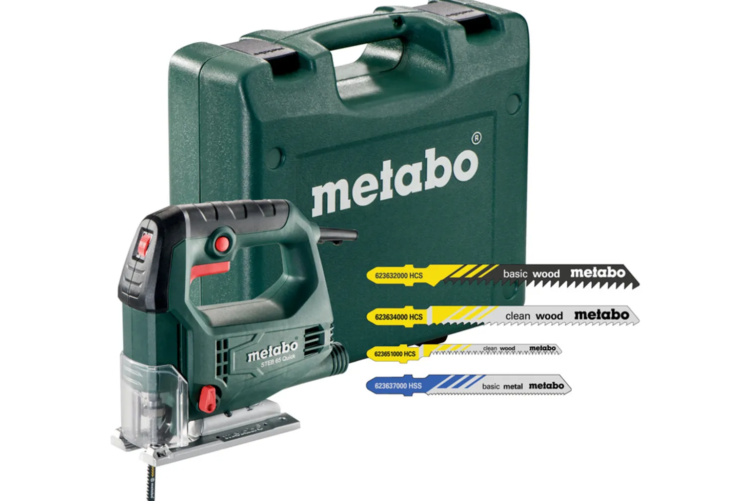 Wyrzynarka z zestawem 20 brzeszczotów Metabo STEB 65 Quick Set